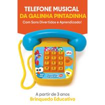 Telefone Musical da Galinha Pintadinha Brinquedo Infantil Didatico Com Sons Divertidos