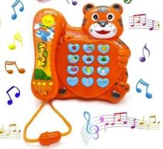 Telefone Musical Educativo Infantil Bebê Piano Cor Laranja