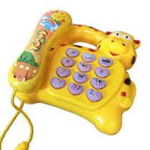 Telefone Musical Infantil Brinquedo Piano Luzes Som Animais