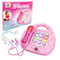 Telefone Musical Princesa Rosa Bebê Brinquedo Piano Infantil Telefone Musical Princesa Rosa Bebê Brinquedo Piano Infantil