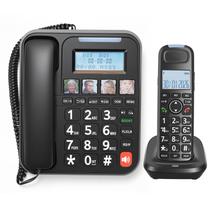 Telefone ORNIN D2015 com fio/sem fio DECT 6.0 com secretária eletrônica