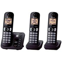 Telefone Panasonic Kx Tgc223C 3 Bases Com Bina 110V Preto