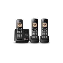 Telefone Panasonic Kx Tgc363 Com Bina Preto 110V 3 Unidades