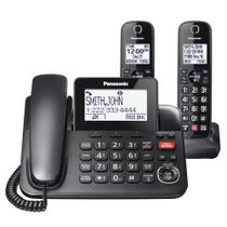 Telefone Panasonic KX-TGF852B com fio/sem fio com bloco de chamadas