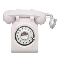 Telefone Pomya Retro Vintage Rotary Dia Antique com fio branco