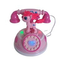 Telefone Pônei Unicórnio Rosa Brinquedo Musical Com Luz - Da Hua Toys