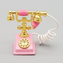 Telefone rotativo em miniatura Odoria 1/12 Dollhouse Pink Telefone rotativo em miniatura Odoria 1/12 Dollhouse Pink