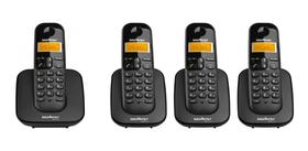 Telefone S Fio Intelbras Alto Volume Bivolt Longo Alcance e 3 Ramais