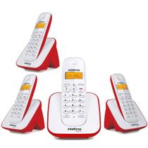 Telefone Sem Fio 3 Ramal Adicional ID Bina TS 3110 Intelbras