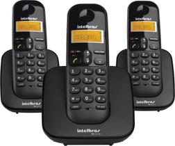Telefone Sem Fio C/ Identificador De Chamadas + 2 Ramais Ts3113 Preto 4123103 F018