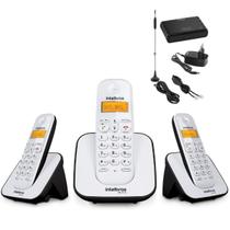 Telefone Sem Fio Com 2 Ramal Entrada Chip 3G Combo Oficial Homologação: 35661800160