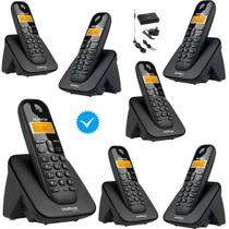 Telefone Sem Fio Com 6 Ramal Entrada Chip 3G Combo Oficial