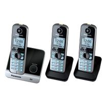Telefone sem Fio com Base e 2 Ramais Panasonic KX-TG6713LBB Preto
