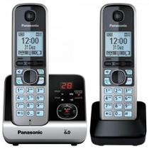 Telefone Sem Fio Com Base e Ramal Panasonic KX-TG6722 Preto/Prata F002