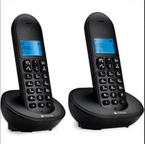 Telefone sem Fio com Identificador de Chamadas e Viva VOZ MT150-2 Preto - 2 Aparelhos - Motorola