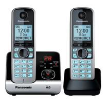 Telefone Sem Fio Com Secretária Eletrônica + 1 Ramal e ID Panasonic DECT 6.0 Preto - KX-TG6722LBB
