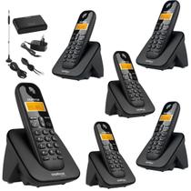 Telefone Sem Fio e 5 Ramal Intelbras Entrada Chip Celular 3G