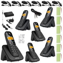 Telefone Sem Fio e 5 Ramal Intelbras Entrada Chip Celular 3G
