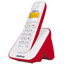 Telefone Sem Fio Intelbras TS 3110 Bivolt, Identificador de Chamadas Branco com Vermelho