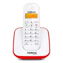 Telefone Sem Fio Intelbras TS 3110 Bivolt, Identificador de Chamadas Branco com Vermelho