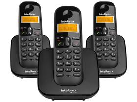 Telefone Sem Fio Intelbras TS 3113 + 2 Ramais - Identificador de Chamada Conferência Preto