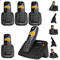 Telefone Sem Fio Intelbras TS 3130 4 Ramais TS 3111 com Secretária Eletrônica, Bina e Bateria de Longa Duração