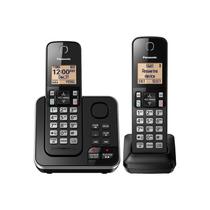Telefone Sem Fio Panasonic Kx Tgc362Lab 2 Bases Com Bina 110V Preto