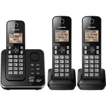 Telefone Sem Fio Panasonic Kx Tgc363Lab 3 Bases Com Bina 110V Preto