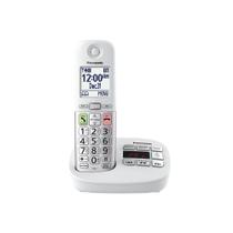 Telefone sem fio Panasonic KX-TGU430W com tela e botões grandes