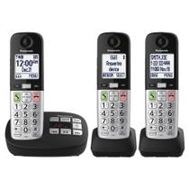 Telefone Sem Fio Panasonic KX-TGU433B com Tela e Botões Grandes