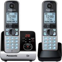 Telefone sem Fio Silver com Black Piano Kx-Tg6722Lbb com Backup de Energia - Panasonic
