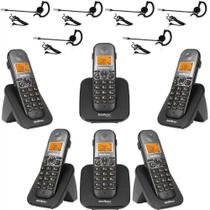 Telefone sem fio TS 5120 + 5 Ramal TS 5121 Headset Intelbras