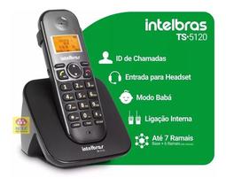 Telefone Sem Fio Ts5120 C/ Identificador de chamadas Digital Viva Voz Intelbras