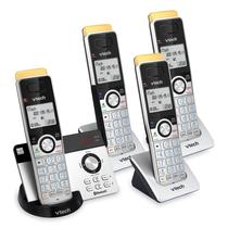 Telefone sem fio VTech IS8121-4 de alcance super longo de até 2300 pés DECT 6.0 Bluetooth 4 para uso doméstico com secretária eletrônica, bloqueio de chamadas, conexão ao celular, interfone e expansível para 5 aparelhos