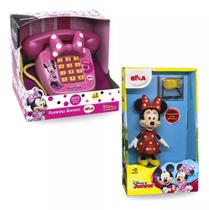 Telefone Sonoro Minnie Mouse E Miniatura Colecionável Brinquedo Menina Elka Telefone Sonoro Minnie Mouse E Miniatura Colecionável Brinquedo Menina Elka