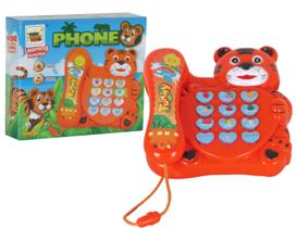 Telefone Tigre Brinquedo Infantil c/ Luzes e Música Educacional