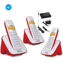 Telefone Vermelho com 2 Ramal entrada Chip 3G Combo oficial