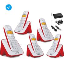 Telefone Vermelho com 4 Ramal entrada Chip 3G Combo oficial