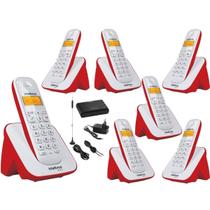 Telefone Vermelho Com 6 Ramal Entrada Chip 3G Combo Oficial