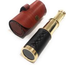 Telescope Smizzy 6 portátil de latão com bolsa de couro para crianças