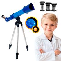 Telescópio Astronômico Foco Ajustável Astronomia Polilab Refrator Zoom 80x Com Tripé