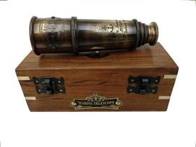 Telescópio Dollond London Vintage - Náutico em Latão (38cm) com Caixa