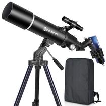 Telescópio EACONN, refrator de 80 mm de abertura e 600 mm para adultos