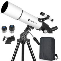 Telescópio EACONN, refrator de 80 mm de abertura e 600 mm para adultos
