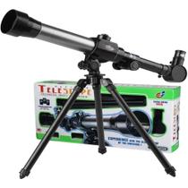 Telescopio lunar terrestre luneta astronomica kit completo 40x tripe reflator ciencia escola