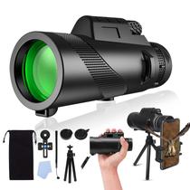 Telescópio monocular WAONIQ de alta potência 10x40mm HD Preto