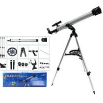 Telescopio profissional astronomico refrator 525x tripe 60cm espaço kit completo lentes luneta planetaria lunar