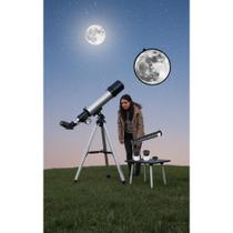 Telescópio Refrator 50mm Prata - Iniciantes Exploram o Céu