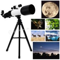 Telescópio + Tripé Astronômico Refrator Luneta Zoom Até 90x Fácil de Montar F36060