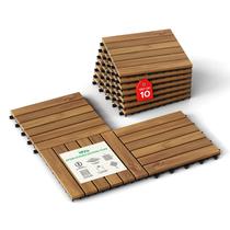 Telhas de convés interligadas IDZO Waterproof Acacia Wood x10